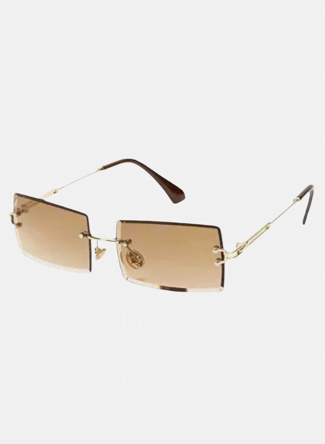 korico Lumos in Brown Rimless Square Sunglasses - Image 1